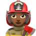 👩🏾‍🚒 woman firefighter: medium-dark skin tone display on Apple